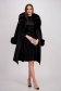 Velvet knee-length dress with black glitter applications in a flared cut with elastic waist - StarShinerS 5 - StarShinerS.com
