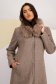 Brown cloth coat with a straight cut and detachable faux fur collar - Lady Pandora 6 - StarShinerS.com