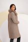 Brown cloth coat with a straight cut and detachable faux fur collar - Lady Pandora 2 - StarShinerS.com