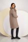 Brown cloth coat with a straight cut and detachable faux fur collar - Lady Pandora 4 - StarShinerS.com