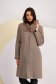 Brown cloth coat with a straight cut and detachable faux fur collar - Lady Pandora 1 - StarShinerS.com