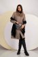Brown cloth coat with a straight cut and detachable faux fur collar - Lady Pandora 5 - StarShinerS.com