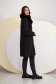 Palton din stofa negru cu un croi drept si guler din blana ecologica detasabila - Lady Pandora 4 - StarShinerS.ro
