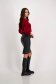 Velvet Cherry Women's Blouse with Straight Cut and Puffed Shoulders - StarShinerS 4 - StarShinerS.com