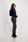 Navy Velvet Women's Blouse with Straight Cut and Puffed Shoulders - StarShinerS 4 - StarShinerS.com