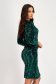 Dark Green Sequined Velvet Pencil Dress with Wrapover Neckline - StarShinerS 2 - StarShinerS.com