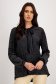Velvet Women's Blouse with Glitter Applications Black Asymmetrical with Loose Fit and Scarf-Type Collar - StarShinerS 6 - StarShinerS.com