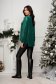 Velvet Women's Blouse with Green Glitter Applications Asymmetric with Loose Cut and Scarf-Type Collar - StarShinerS 5 - StarShinerS.com
