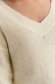 Pulover din tricot bej cu croi larg si decolteu in v cu aplicatii cu paiete - Top Secret 5 - StarShinerS.ro