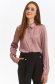 Lightpink women`s shirt from satin loose fit with decorative buttons 1 - StarShinerS.com