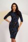 Knitted Knee-Length Pencil Dress with Abstract Print - StarShinerS 1 - StarShinerS.com