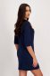 Navy blue crepe dress with a straight cut and shirt-style collar - SunShine 2 - StarShinerS.com