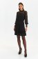 Black dress laced short cut cloche with elastic waist with puffed sleeves 1 - StarShinerS.com