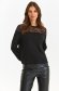 Bluza dama neagra cu croi larg si aplicatii de dantela - Top Secret 4 - StarShinerS.ro