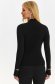 Black sweater knitted tented high collar with metalic accessory 2 - StarShinerS.com