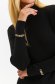 Black sweater knitted tented high collar with metalic accessory 4 - StarShinerS.com