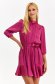 Rochie din satin roz scurta in clos cu elastic in talie si volanas la baza rochiei - Top Secret 1 - StarShinerS.ro
