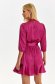 Rochie din satin roz scurta in clos cu elastic in talie si volanas la baza rochiei - Top Secret 2 - StarShinerS.ro