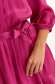 Pink dress from satin short cut cloche with elastic waist with ruffles at the buttom of the dress 5 - StarShinerS.com