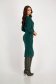Dark Green Knitted Pencil Dress with Elastic Waist and Crossover Neckline - StarShinerS 4 - StarShinerS.com