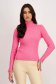 Pulover din tricot fin roz-deschis mulat cu aplicatii de dantela la guler si mansete - SunShine 1 - StarShinerS.ro