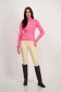 Light Pink Fitted Fine Knit Sweater with Lace Appliques at Collar and Cuffs - SunShine 3 - StarShinerS.com