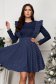 Navy Blue Short Flared Elastic Fabric Dress with Ruffle Strap Details - StarShinerS 6 - StarShinerS.com
