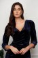 Rochie din catifea bleumarin tip creion cu decolteu petrecut - StarShinerS 7 - StarShinerS.ro