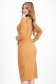 Pencil-style Nude Crepe Dress with Front Slit and V-Neckline - StarShinerS 2 - StarShinerS.com
