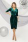 Velvet dress with dark green glitter applications, pencil type up to the knee - PrettyGirl 4 - StarShinerS.com
