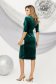 Velvet dress with dark green glitter applications, pencil type up to the knee - PrettyGirl 3 - StarShinerS.com