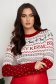 Pulover din tricot cu croi larg si imprimeu festiv - SunShine 6 - StarShinerS.ro