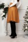 Brown Faux Leather Flared Skirt with Decorative Buttons - SunShine 5 - StarShinerS.com