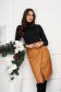 Asymmetrical Brown Faux Leather Pencil Skirt - SunShine 4 - StarShinerS.com