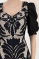 Rochie din stofa elastica cu suprapunere de dantela neagra tip creion cu maneci bufante - StarShinerS 6 - StarShinerS.ro