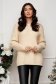 Beige cable knit sweater with loose fit and rounded neckline - SunShine 1 - StarShinerS.com