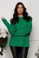 Knitted green sweater with a loose fit and rounded neckline - SunShine 1 - StarShinerS.com