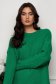 Knitted green sweater with a loose fit and rounded neckline - SunShine 6 - StarShinerS.com