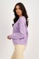 Lilac knit sweater with loose fit and rounded neckline with embossed pattern - SunShine 2 - StarShinerS.com