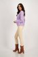 Lilac knit sweater with loose fit and rounded neckline with embossed pattern - SunShine 4 - StarShinerS.com