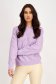 Lilac knit sweater with loose fit and rounded neckline with embossed pattern - SunShine 6 - StarShinerS.com