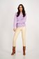Lilac knit sweater with loose fit and rounded neckline with embossed pattern - SunShine 3 - StarShinerS.com