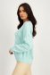 Knitted mint sweater with loose fit and rounded neckline with embossed pattern - SunShine 2 - StarShinerS.com