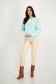 Knitted mint sweater with loose fit and rounded neckline with embossed pattern - SunShine 3 - StarShinerS.com