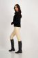 Black knitted sweater with a loose fit and rounded neckline with embossed pattern - SunShine 3 - StarShinerS.com
