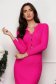 Knitted Pink Midi Pencil Dress with Belt Accessory - SunShine 5 - StarShinerS.com