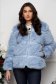 Light blue faux fur with a loose fit and side pockets with stud and stone embellishments 3 - StarShinerS.com