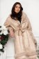 Beige fur with a wide cut lined with side pockets accessorized with a cord 3 - StarShinerS.com