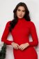 Red Knit Ribbed Maxi Pencil Dress with High Collar - SunShine 4 - StarShinerS.com