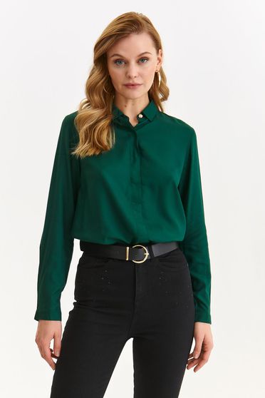 Casual shirts, Darkgreen women`s shirt thin fabric loose fit - StarShinerS.com